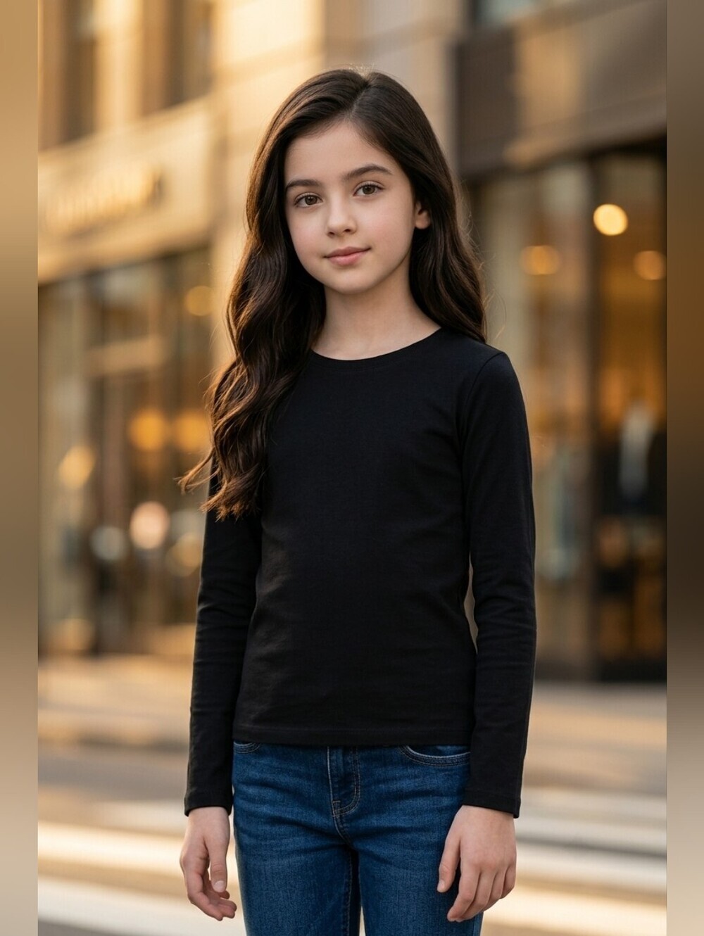 Old Navy Kids (8) Black Long Sleeve Basic Tshirt - Unisex